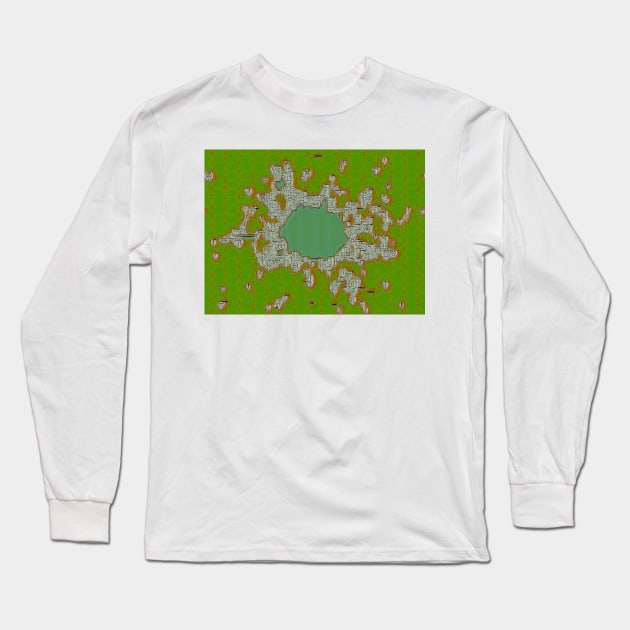 Green Paris Vintage Splat Long Sleeve T-Shirt by Tovers